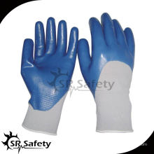 SRSAFETY 13G tricoté en nylon 3/4 nitrile dip guias / travail nitrile gant / nitrile bleu gants